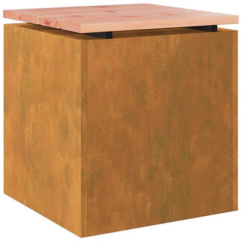 Panchina da giardino Ruggine 40 x 40 x 43 cm acciaio corten - Foto 1