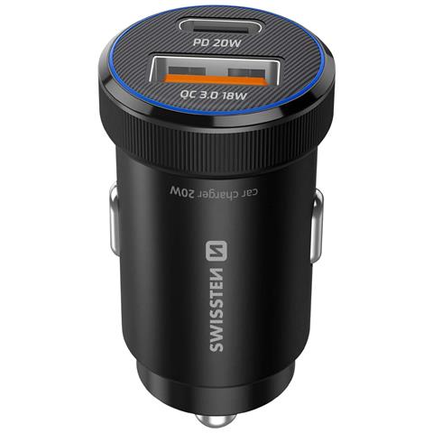 Caricatore Per Auto A Ricarica Rapida 20w Usb-c Power Delivery E Usb 3.0, Nero - Foto 1