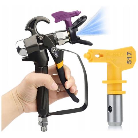 Pistola A Spruzzo Turbojet Tj1 Con Ugello Ultra Spray 517 - Alta Precisione E Durata | Compatibile Con Graco, Wagner, Titan, Dedra, Yato, Powermat, Komtaz - Foto 1
