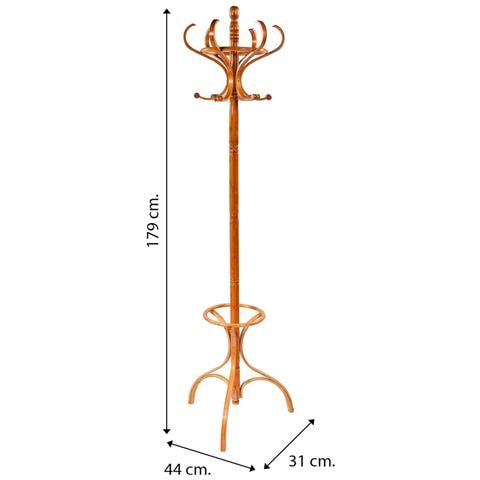 Appendiabiti Da Terra In Legno Naturale Chiaro 31x44x179hcm - Foto 4