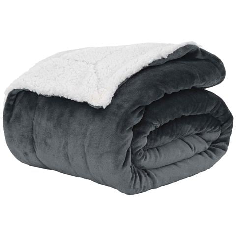 Coperta Grigio scuro 220 x 240 cm Panno - Foto 1