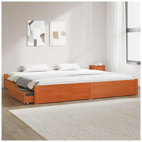 Struttura del letto con cassetto Marrone cerato 180 x 200 cm - Foto 2