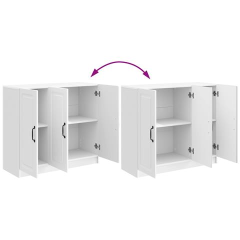 Credenza Bianco Lucido 89 x 34,5 x 77 cm Legno ingegnerizzato - Foto 9