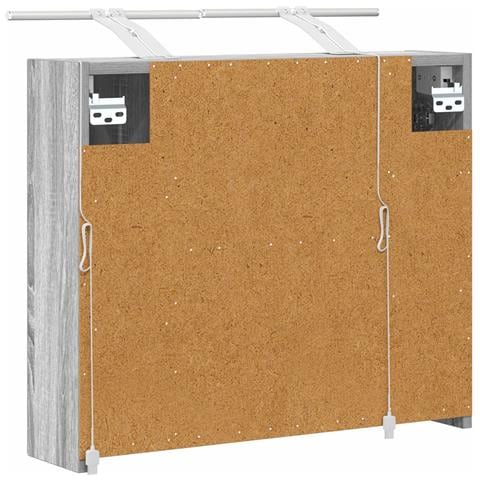 Mobiletto per specchio da bagno Grigio Sonoma 60 x 14,5 x 50 cm - Foto 9