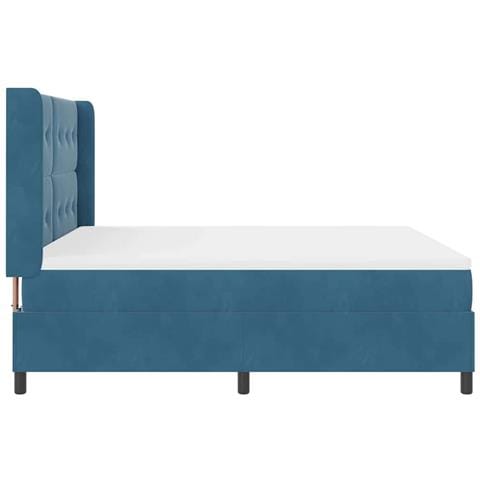 Letto a molle con materasso con led Blu 180 x 200 cm Velluto - Foto 9