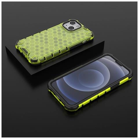 Coperchio A Nido D'ape Con Bumper In Tpu, Progettato Per Iphone 13 Mini, Verde. - Foto 7