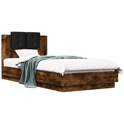 Struttura letto con testata Rovere Fumo 80 x 200 cm - Foto 1
