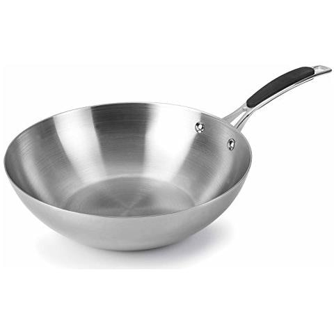 53828 - Wok Trimetal, 28 cm, acciaio inox 18/10, grigio - Foto 1