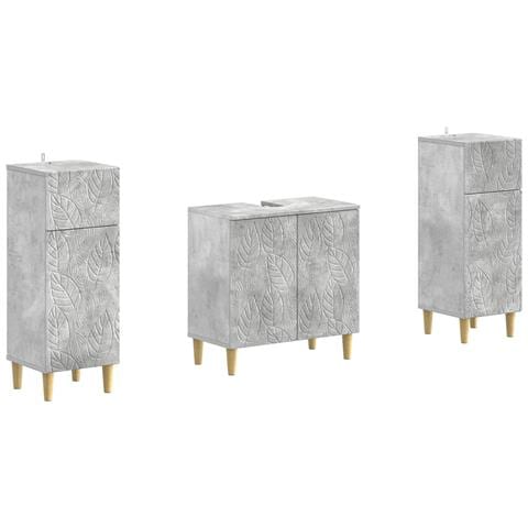 Set di Armadi da Bagno da 2 Pezzi DELFT Grigio Cemento - Foto 1