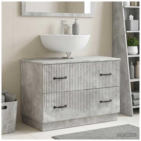 Armadio per Lavabo da Bagno HOORN Grigio Cemento - Foto 2