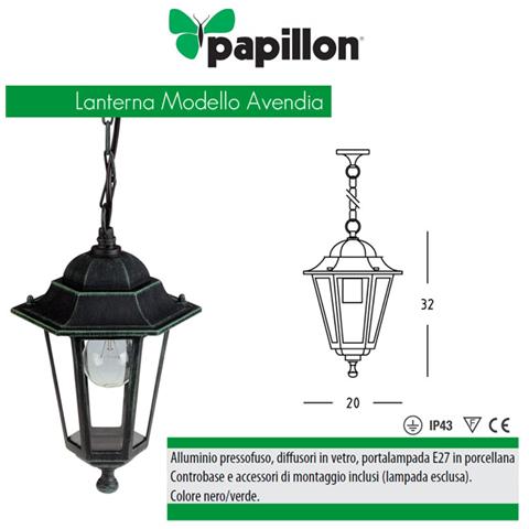 Lampada a sospensione illuminazione giardino in alluminio E27 20x32 H - Foto 2