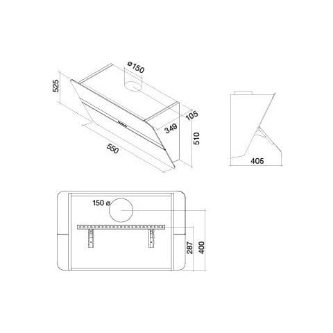 Cappa Flipper a Parete 55 cm Aspirante / Filtrante Colore Vetro Bianco Satinato - Foto 6