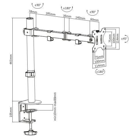 ICA-LCD 503BK - Supporto da scrivania per Monitor 13-32'' - Foto 5