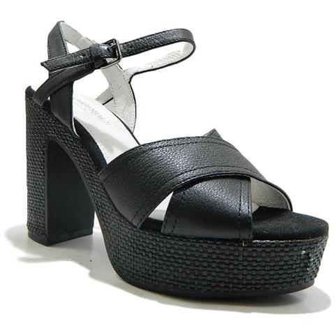 Georgia Scarpe Donna Sandali Tacco Alto Incrocio Nero - 38 Nero - Foto 2