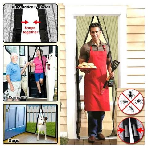Zanzariera Tenda Chiusura Magnetica Magic Mesh Porte Balcone 210x100 Regolabile - Foto 1