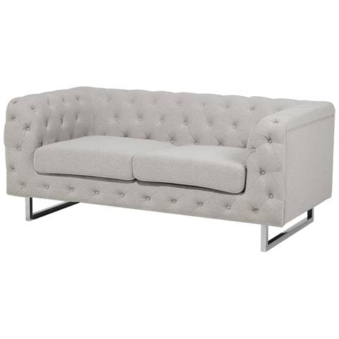 Divano A 2 Posti In Tessuto Beige Vissland - Foto 21