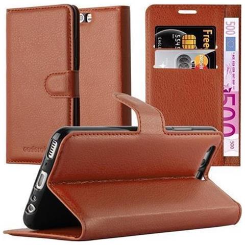 Custodia Compatibile Con Huawei P10 Plus In Marrone Pastello - Coperchio Protettiva Con Chiusura Magnetica, Funzione Stand E Tasca Per Le Carte - Foto 1