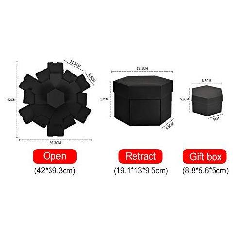 Explosion Box Regalo Pieghevole Surprise Box Fai Da Te Foto Album Scrapbook Box A Mano Album Commemorativa Per Il Giorno Di Nozze Di Amore Di Memoria Di Compleanno San Valentino - Foto 2