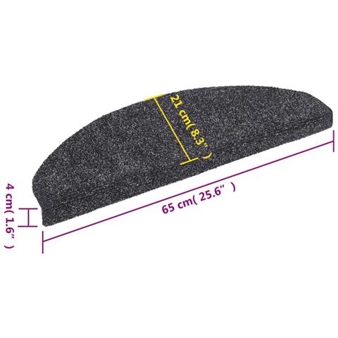Tappetini Scale Adesivi 10 pz 65x21x4 cm Grigio Scuro Agugliati - Foto 2