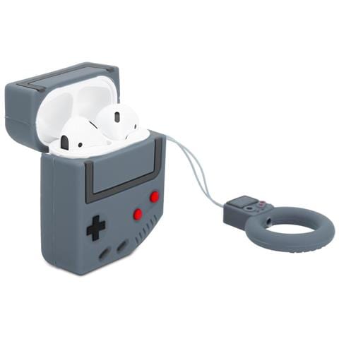 Custodia Compatibile Con Apple Airpod 1 & 2 - Design Retro Game Grey - Custodia Protettiva Per Cuffie In Silicone Indossabile 3d Case Portachiavi - Foto 1