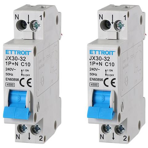 Interruttore Magnetotermico Automatico 1p+n 10a 220v Salvavita 2 Pezzi - Foto 1