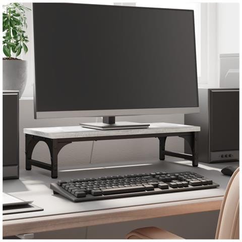 Supporto Per Monitor Grigio Sonoma 55x23x14cm Legno Multistrato - Foto 6
