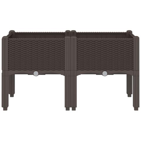 Fioriera Da Giardino Con Gambe Marrone 80x40x42 Cm In Pp - Foto 3