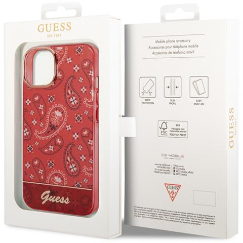 Cover Per Iphone 14 Tpu Bandana, Rosso - Foto 3
