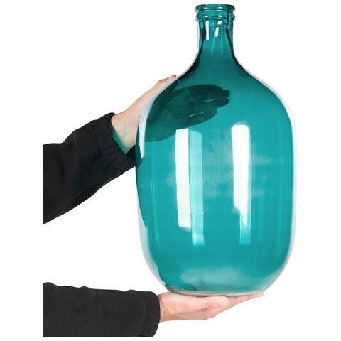 Vaso Decorativo Samosa Vetro 48 Cm Turchese - Foto 2