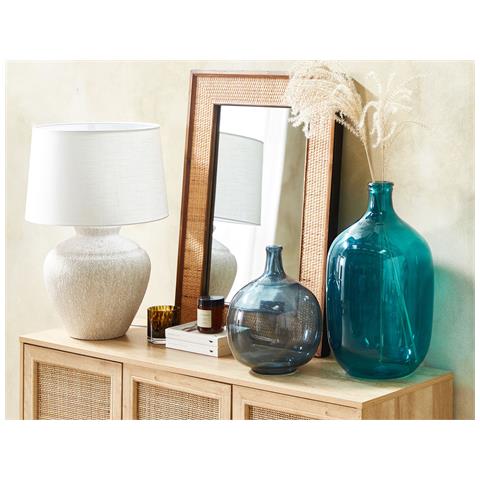 Vaso Decorativo Samosa Vetro 48 Cm Turchese - Foto 1