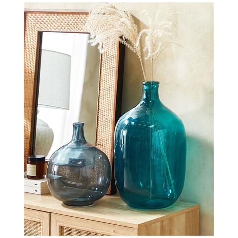 Vaso Decorativo Samosa Vetro 48 Cm Turchese - Foto 7