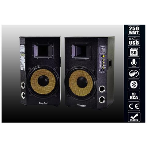 Trade Shop - Coppia Casse Audio Usb Bluetooth Per Karaoke Dj Extreme Sound Maxtech Cx-2s10u-b - Foto 1