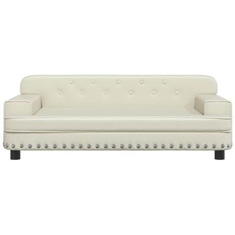 Lettino Per Cani Crema 90x53x30 Cm In Similpelle - Foto 7