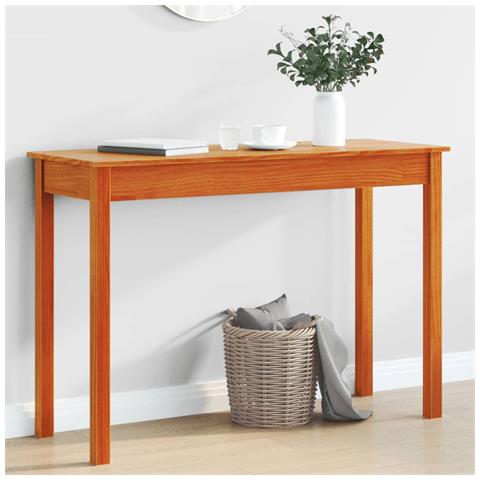 Tavolo Consolle Marrone Cera 110x40x75cm Legno Massello Di Pino - Foto 1