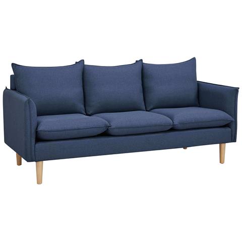 Divano 3 Da Interno In Tessuto E Legno Con Cuscini Removibili Spring Place - Foto 1