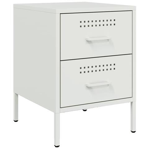 Comodino Bianco 36x39x50,5 Cm In Acciaio - Foto 1