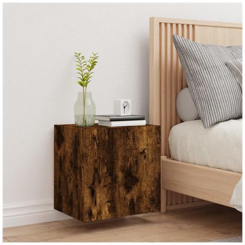 Mobile Tv A Parete Rovere Fumo 40,5x30x40 Cm Legno Multistrato - Foto 3