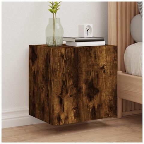 Mobile Tv A Parete Rovere Fumo 40,5x30x40 Cm Legno Multistrato - Foto 1