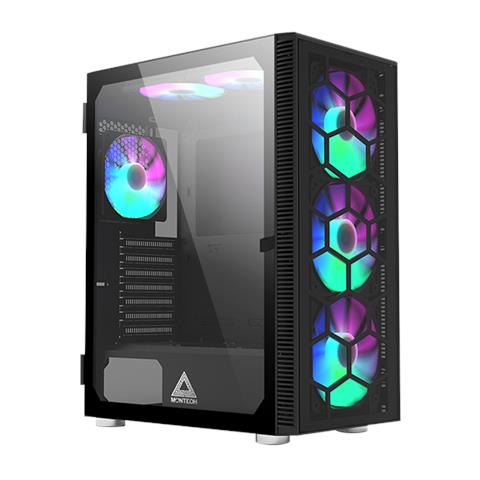 Case Midi-Tower X3-GLASS-BK Colore Nero - Foto 1