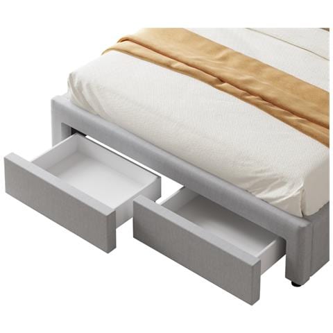 Sacramento Letto Contemporaneo Con Cassetti - 160x200 - Grigio - Foto 2
