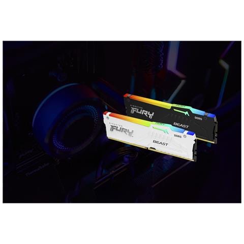 FURY Beast 64GB 6400MT /s DDR5 CL32 DIMM (Kit da 2 moduli) White RGB EXPO - Foto 2