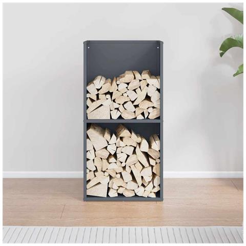 Rastrelliera per Legna da Ardere Antracite 40x30x80 cm - Foto 2