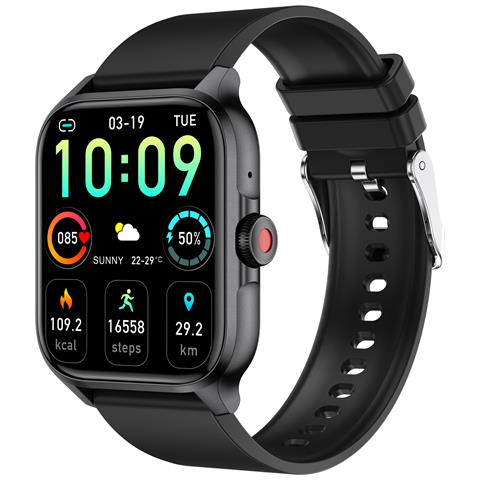 Smartwatch Con Frequenza Cardiaca, Pressione Sanguigna, Ossigeno Nel Sangue E Contapassi Black - Foto 2