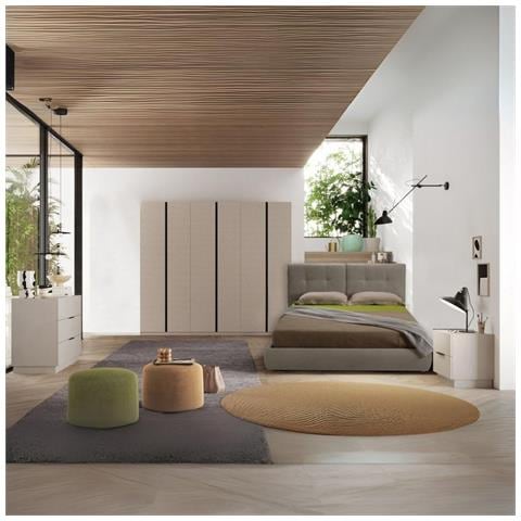 Camera Da Letto Musto Con Letto Contenitore Colore Cashmere E Antracite - Foto 1