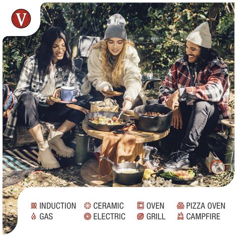 35969 Padella In Ghisa Stagionata Induzione Da 16,5 Cm Per Fuoco, Barbecue, Forno Nero - Foto 2