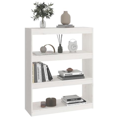 Libreria /divisorio Bianco 80x30x103,5 Cm In Massello Di Pino - Foto 2