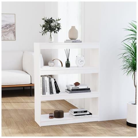 Libreria /divisorio Bianco 80x30x103,5 Cm In Massello Di Pino - Foto 8
