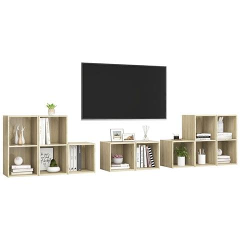 Set Mobile Tv 8 Pz Rovere Sonoma In Legno Multistrato - Foto 2