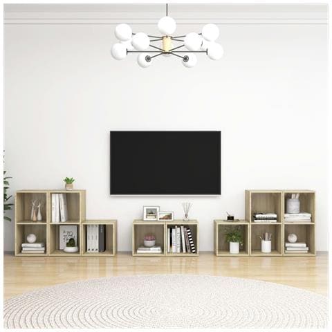 Set Mobile Tv 8 Pz Rovere Sonoma In Legno Multistrato - Foto 8