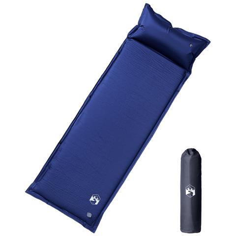 Materasso Campeggio Autogonfiabile Cuscini 1 Persona Blu Marino - Foto 1